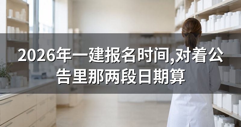 2026年一建报名时间,对着公告里那两段日期算