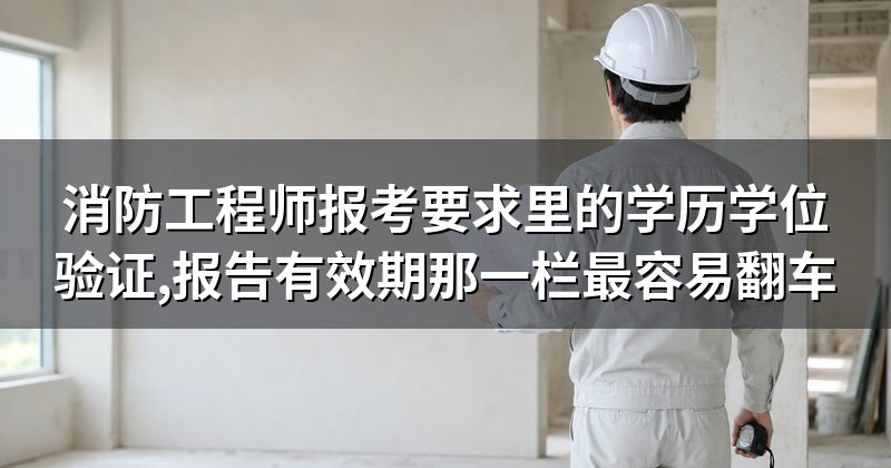 消防工程师报考要求里的学历学位验证,报告有效期那一栏最容易翻车