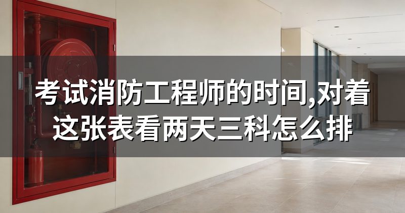 考试消防工程师的时间,对着这张表看两天三科怎么排