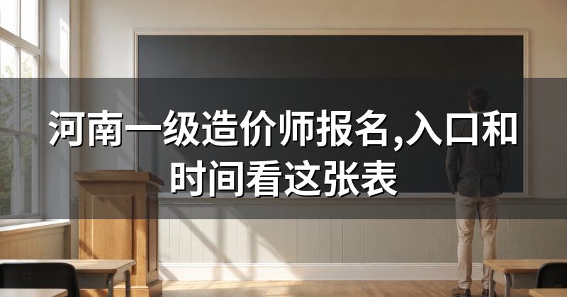 河南一级造价师报名,入口和时间看这张表