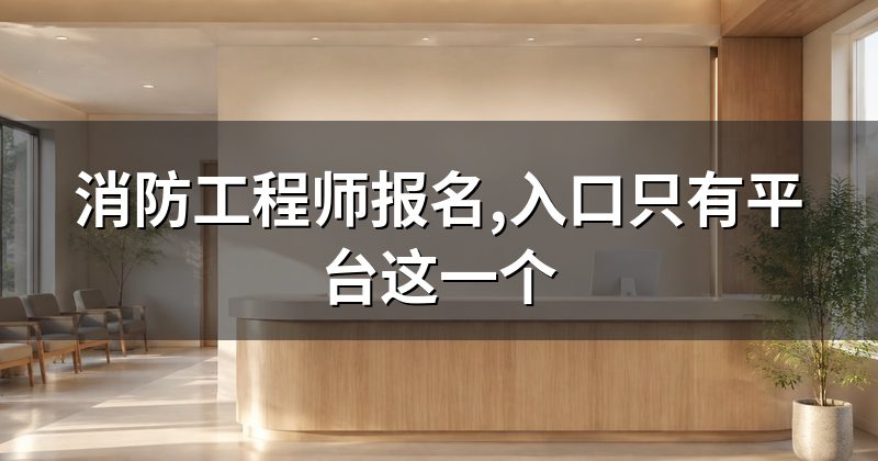 消防工程师报名,入口只有平台这一个