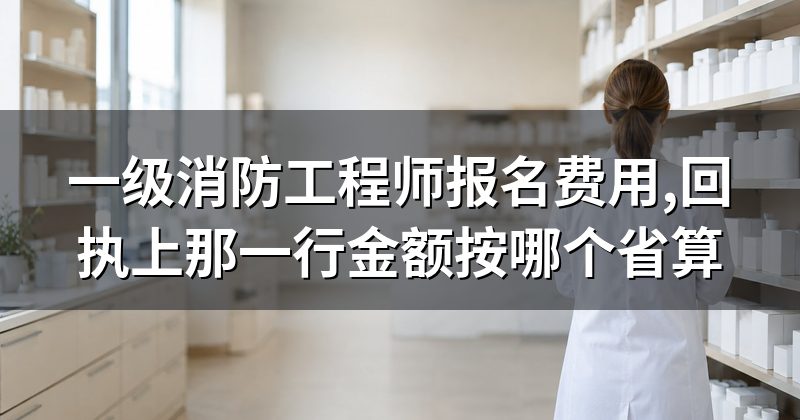 一级消防工程师报名费用,回执上那一行金额按哪个省算