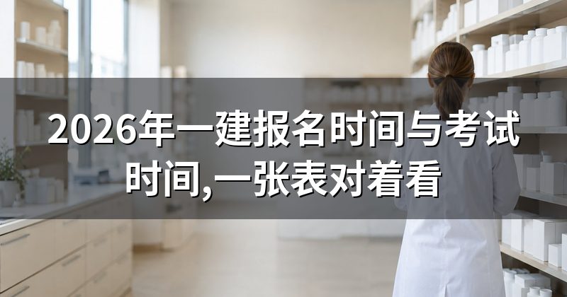 2026年一建报名时间与考试时间,一张表对着看