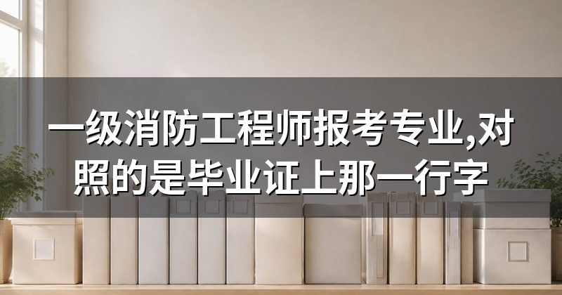 一级消防工程师报考专业,对照的是毕业证上那一行字