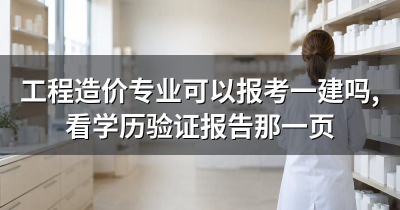 工程造价专业可以报考一建吗,看学历验证报告那一页
