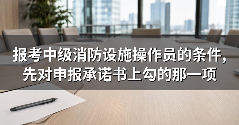 报考中级消防设施操作员的条件,先对申报承诺书上勾的那一项