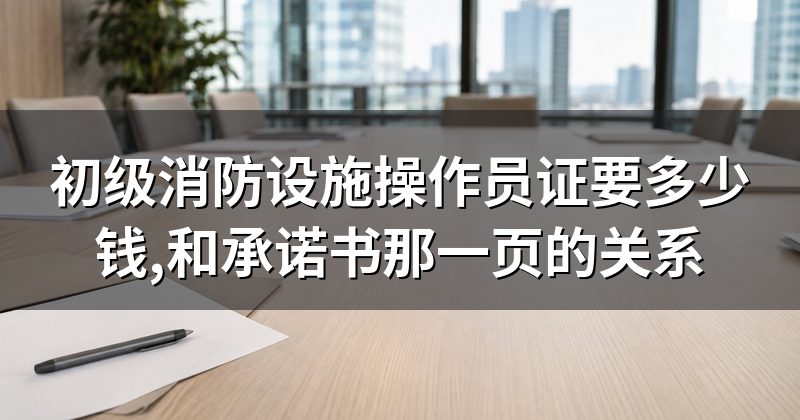 初级消防设施操作员证要多少钱,和承诺书那一页的关系