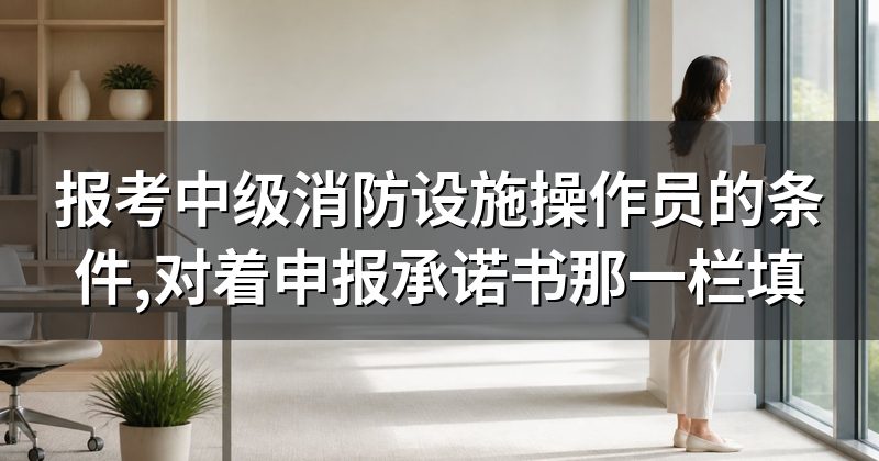 报考中级消防设施操作员的条件,对着申报承诺书那一栏填
