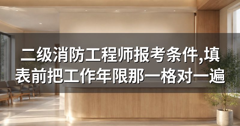 二级消防工程师报考条件,填表前把工作年限那一格对一遍