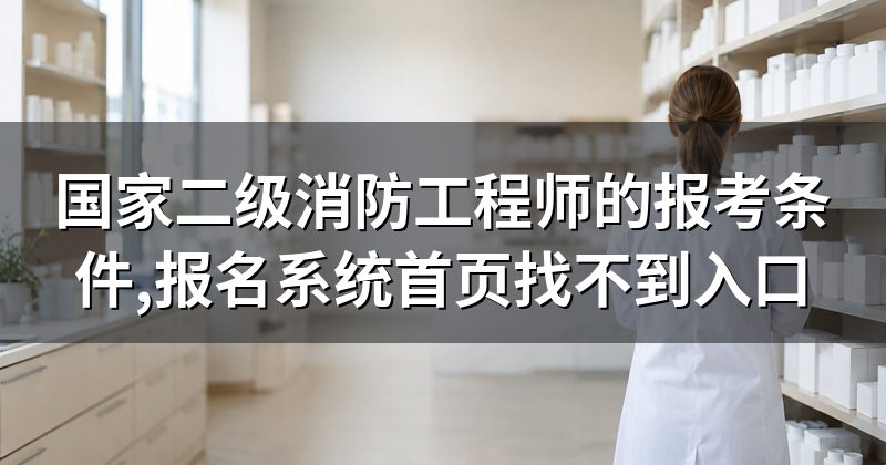 国家二级消防工程师的报考条件,报名系统首页找不到入口