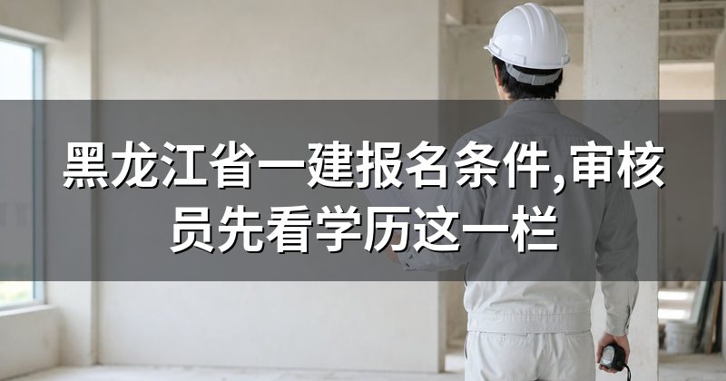 黑龙江省一建报名条件,审核员先看学历这一栏