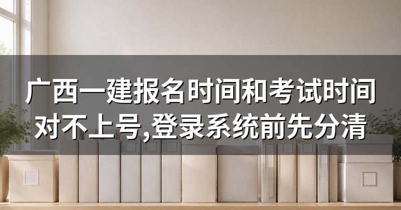 广西一建报名时间和考试时间对不上号,登录系统前先分清