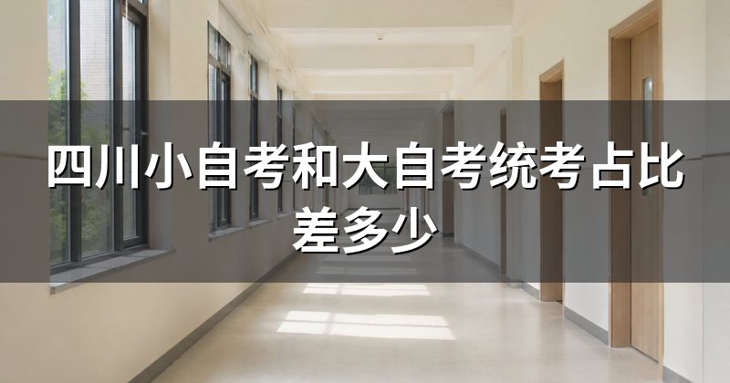 四川小自考和大自考统考占比差多少