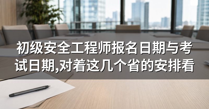 初级安全工程师报名日期与考试日期,对着这几个省的安排看