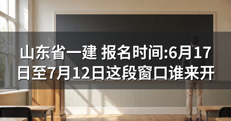 山东省一建 报名时间:6月17日至7月12日这段窗口谁来开
