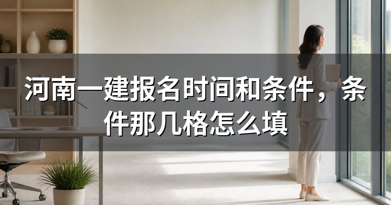 河南一建报名时间和条件,条件那几格怎么填
