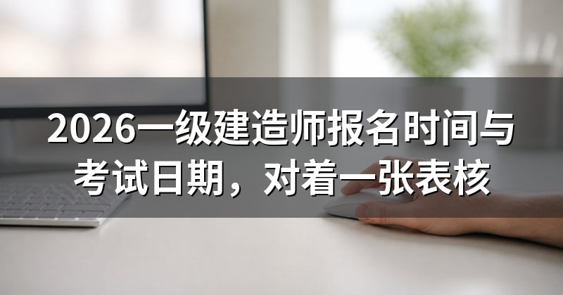 2026一级建造师报名时间与考试日期,对着一张表核