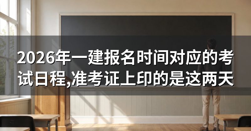 2026年一建报名时间对应的考试日程,准考证上印的是这两天