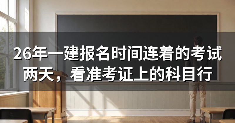 26年一建报名时间连着的考试两天,看准考证上的科目行