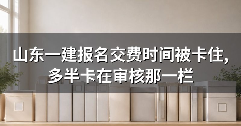 山东一建报名交费时间被卡住,多半卡在审核那一栏