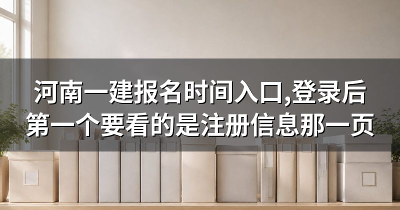 河南一建报名时间入口,登录后第一个要看的是注册信息那一页