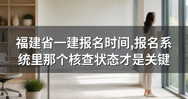 福建省一建报名时间,报名系统里那个核查状态才是关键