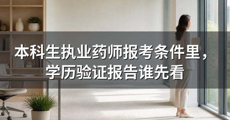 本科生执业药师报考条件里，学历验证报告谁先看