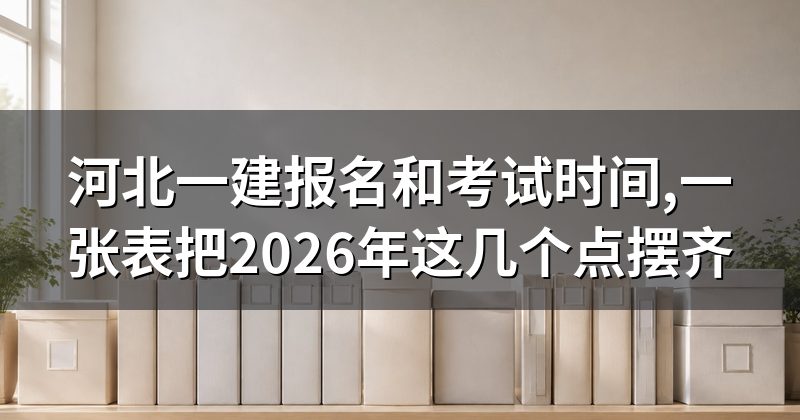 河北一建报名和考试时间,一张表把2026年这几个点摆齐