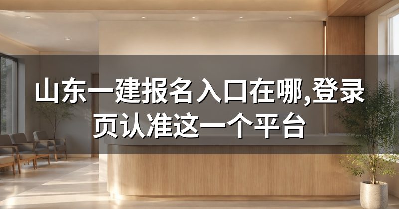 山东一建报名入口在哪,登录页认准这一个平台