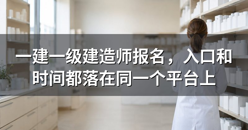 一建一级建造师报名,入口和时间都落在同一个平台上