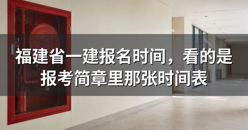福建省一建报名时间，看的是报考简章里那张时间表