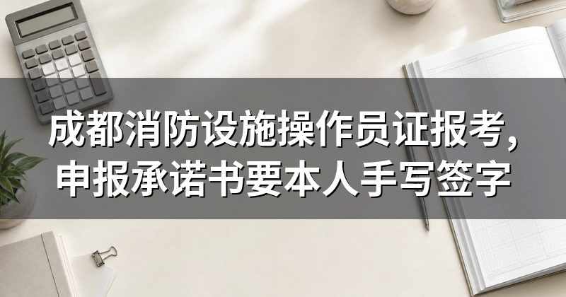成都消防设施操作员证报考,申报承诺书要本人手写签字