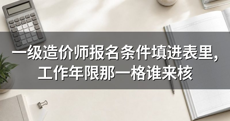 一级造价师报名条件填进表里,工作年限那一格谁来核