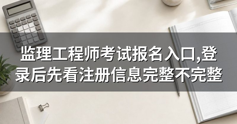监理工程师考试报名入口,登录后先看注册信息完整不完整