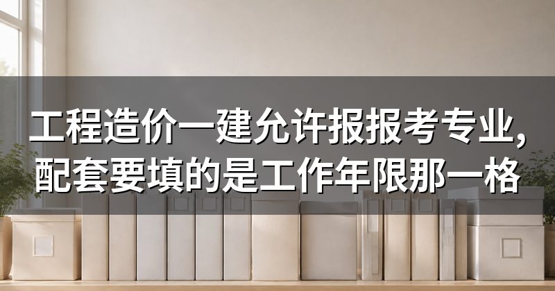 工程造价一建允许报报考专业,配套要填的是工作年限那一格