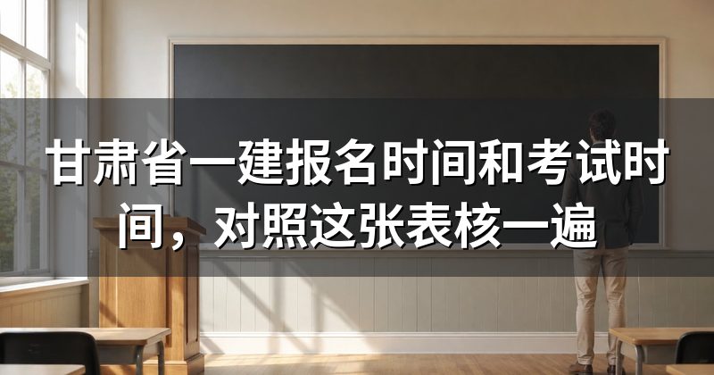 甘肃省一建报名时间和考试时间，对照这张表核一遍