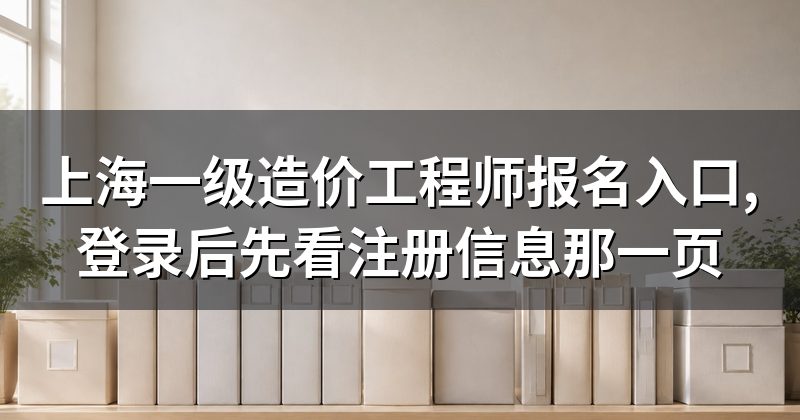 上海一级造价工程师报名入口,登录后先看注册信息那一页