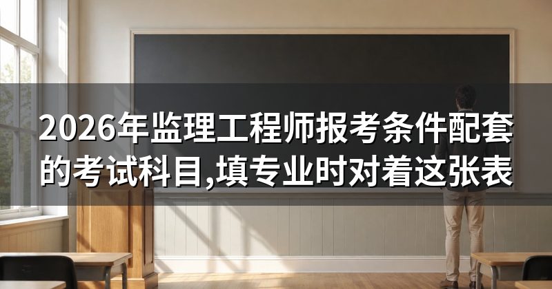 2026年监理工程师报考条件配套的考试科目,填专业时对着这张表