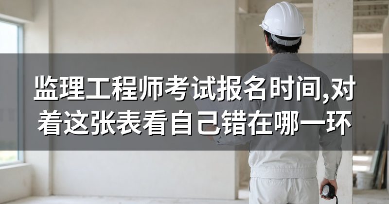 监理工程师考试报名时间,对着这张表看自己错在哪一环
