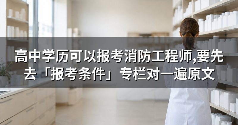 高中学历可以报考消防工程师,要先去「报考条件」专栏对一遍原文