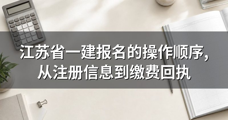 江苏省一建报名的操作顺序,从注册信息到缴费回执