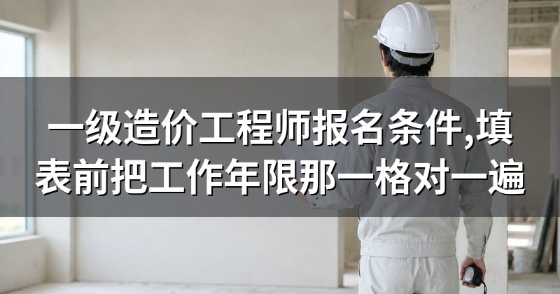 一级造价工程师报名条件,填表前把工作年限那一格对一遍