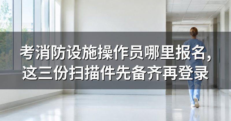 考消防设施操作员哪里报名,这三份扫描件先备齐再登录