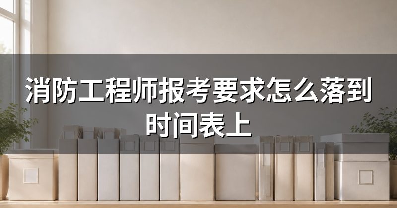 消防工程师报考要求怎么落到时间表上
