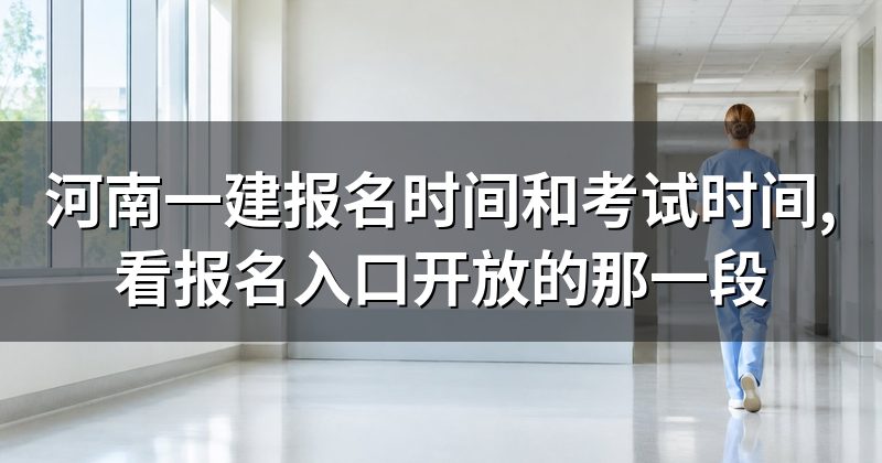 河南一建报名时间和考试时间,看报名入口开放的那一段