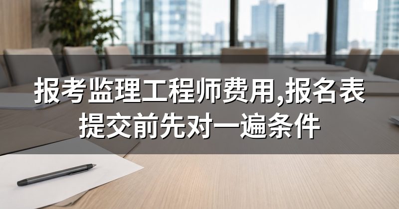 报考监理工程师费用,报名表提交前先对一遍条件