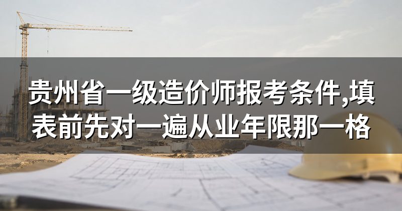 贵州省一级造价师报考条件,填表前先对一遍从业年限那一格