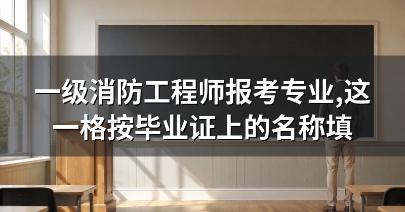 一级消防工程师报考专业,这一格按毕业证上的名称填