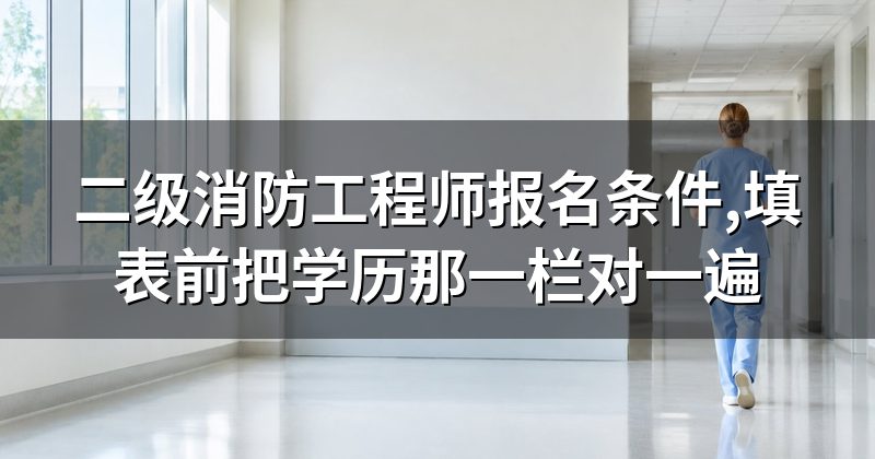 二级消防工程师报名条件,填表前把学历那一栏对一遍