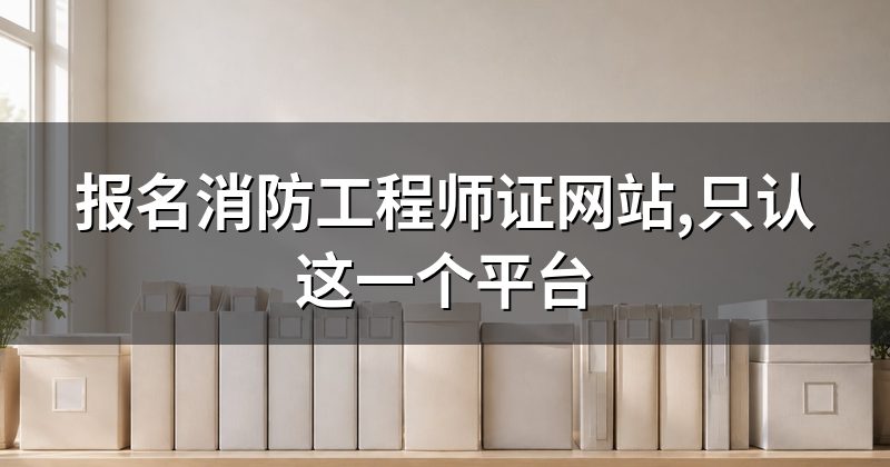 报名消防工程师证网站,只认这一个平台